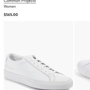 Common Projects White Leather Low-Top Sneakers with Gold Foil Detail